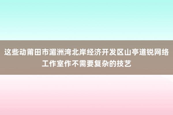 这些动莆田市湄洲湾北岸经济开发区山亭道锐网络工作室作不需要复杂的技艺